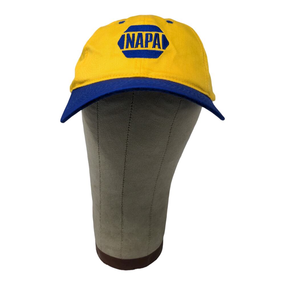 VTG Napa 75th Anniversary 2000 Y2K Strapback Hat Embroidered Yellow SEE DESC